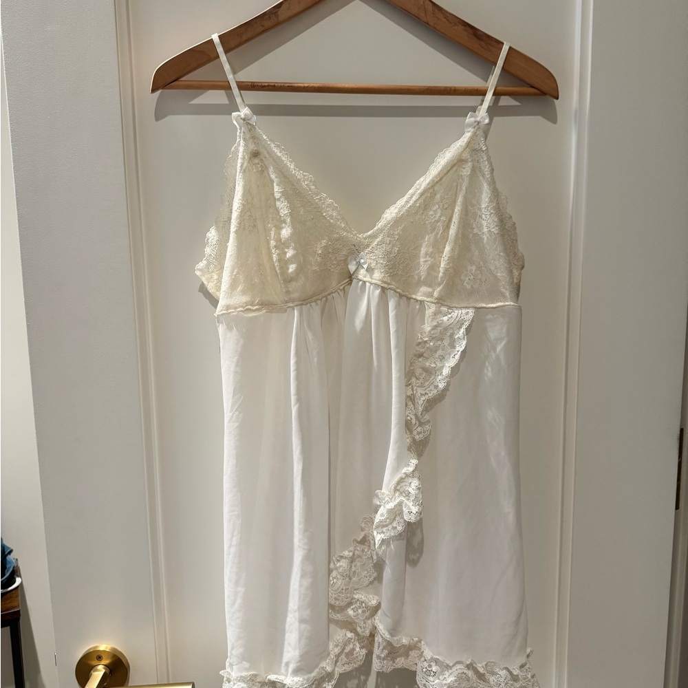 Vintage In Bloom White Lingerie Dress